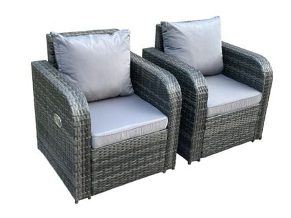 2 Pièces Fauteuil En Rotin Mobilier De Jardin Extérieur