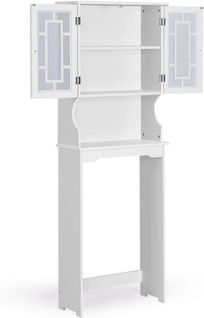 Meuble Dessus Toilette 2 Portes/meuble Wc Avec Etagère Réglable/meuble Salle De Bain-60 X 20 X 169CM