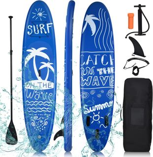 Stand Up Paddle Gonflable En Pvc Avec Sac De Transport,pagaie Réglable, 76x15x335cm