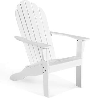 Chaise De Jardin Adirondack En En Bois D'acacia Certifié Fsc Résistant Aux Intempéries Blanc