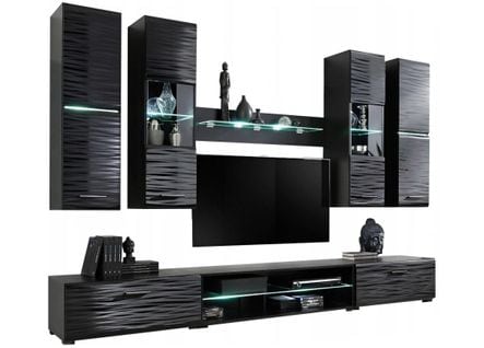 Ninja Ensemble Meuble Effet 3d LED 280 Cm Pour Hifi Et Tele