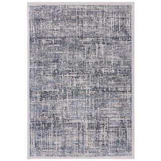 Tapis De Salon Moderne Echo En Polypropylène - Bleu - 200x290 Cm