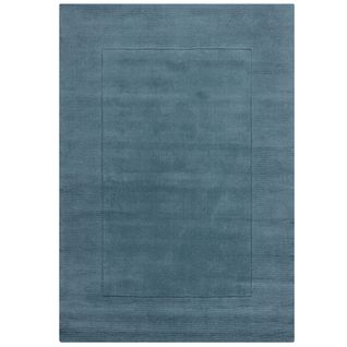 Tapis De Salon Uni En Laine Leone En Laine - Bleu - 160x230 Cm