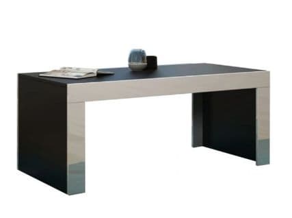 Grande Table Basse Spider Noir Mat Avec Bordures Blanc Laquées