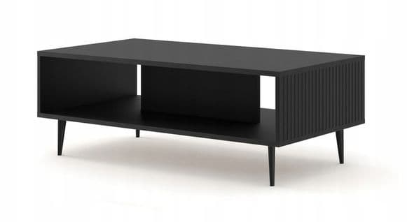 Table Basse Couleur Chêne Artisan 90x60x45 Ravi B Filet Pied Cadré Noir