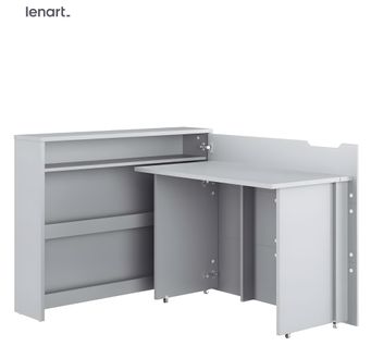 Lenart Bureau Extensible Avec Rangement 115cm Office Consus Cw01p Gris Droit