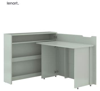 Lenart Bureau Extensible Avec Rangement 115cm Office Consus Cw01p Sauge Droit