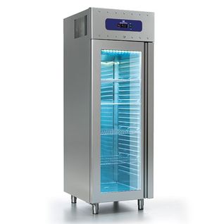 Réfrigérateur 700 Litres En Inox Avec Porte En Verre, Gn 2/1, -2°/+8°c, 85 Mm Isolation -