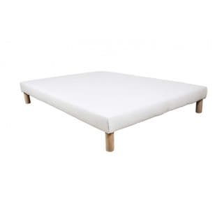 Sommier Tapissier Blanc 120x190cm Fabrication Francaise + Pieds