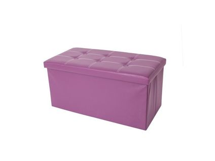 Pouf Repose-pied Tabouret Synthétique Violet 38x76x38