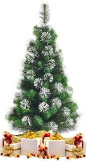 Sapin De Noël Artificiel Luxuriant 120 cm Aiguilles De Pin Enneigées Avec Effet Irisé En Pvc