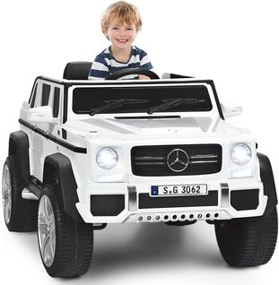 Mercedes Benz Voiture Électrique 12v Pour Enfants 3-8 Ans, Avec Télécommande 2.4g Blanc