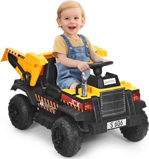 Voiture Electrique Camion Benne À Batterie 12v Pour Enfants Vitesse Max : 5 Km/h, Télécommande