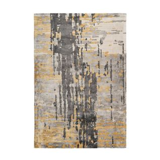 Tapis De Salon Moderne Blau En Viscose - Jaune - 120x170 Cm