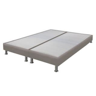 Sommier Tapissier + Jeu De Pieds 70+70x190 Omega Simili Taupe 18 Lattes