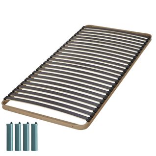 Sommier À Lattes + Pieds 80x200 C224 - 24 Lattes Bois - Fabrication Française