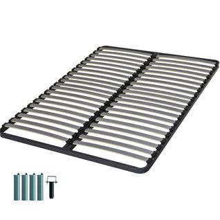 Sommier à Lattes + Pieds 120x190 C221 - 40 Lattes Bois - Fabrication Française