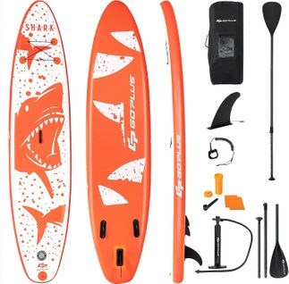 Stand Up Paddle Gonflable 320x76x15cm En Pvc Avec Pagaie Alliage Aluminium Réglable Aileron Amovible