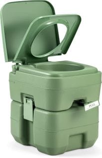 Wc Chimique Portable Toilette Seche - 20l En Hdpe Camping, Charge Max. : 100 Kg Vert