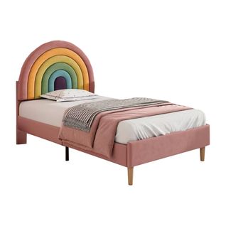 Lit Lit Simple Velours Tête De Lit Rainbow 90 X 200 Cm Rose