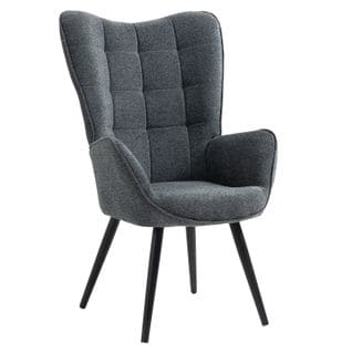 Fauteuil Scandinave Chaise De Canapé Revêtement En Tissu Accoudoirs Rembourés, Gris