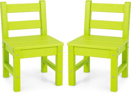 Lot De 2 Chaises Pour Enfants En Plastique Pe - 34 X 33 X 57 Cm (l X L X H) Vert