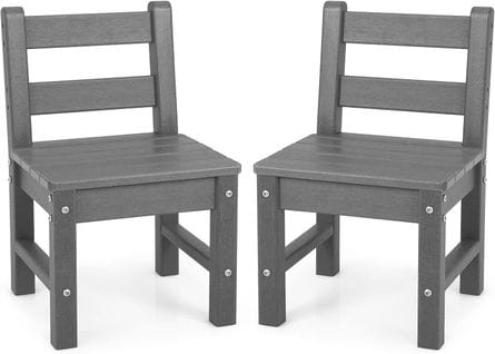 Lot De 2 Chaises Pour Enfants En Plastique Pe - 34 X 33 X 57 Cm (l X L X H) Gris