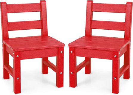 Lot De 2 Chaises Pour Enfants En Plastique Pe - 34 X 33 X 57 Cm (l X L X H) Rouge