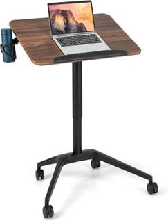 Bureau Debout Mobile 72x50 cm, Podium Mobile Angle Et Hauteur Réglable 72 X 50 X 74-107 Cm