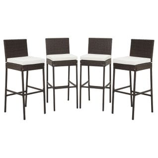 Tabourets De Bar Lot De 4 Avec Coussin Charge 180kg Avec Repose-pieds, Hauteur Siège 76cm