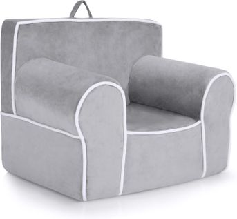 Fauteuil Pour Enfant De 0 À 5 Ans, Canapé Avec De Tissu En Velours Et Rembourré D’éponges De Haute