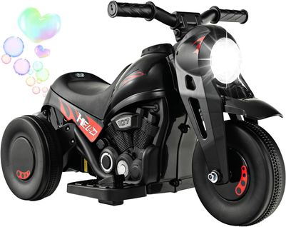 6v Moto Électrique Enfants Avec Créateur De Bulles, Phare LED, Charge 30kg Pour Garçons Et Filles
