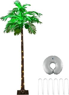 Palmier Artificiel Eclairé à LED De 180 Cm,pour Piscine, Cour, Plage