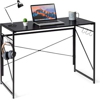 Bureau D'ordinateur Pliant 100*50*75 Cm, Style Industriel/moderne Charge 115kg (noir)