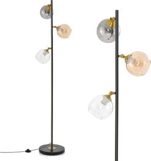 Lampadaire Sur Pied à 3 Globes, Lampe Moderne En Forme D’arbre Pour Salon, Chambre, Bureau, Noir