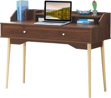 Bureau Moderne Avec Tiroiret Étagère, 120 X 50 X 93 Cm, Table D'écriture  Café