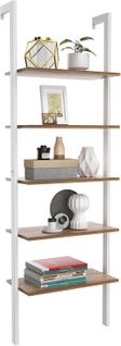 Étagère De Rangement Moderne à 5 Niveaux, 61 X 30 X 183 Cm, Étagère De Style Industriel, Blanc