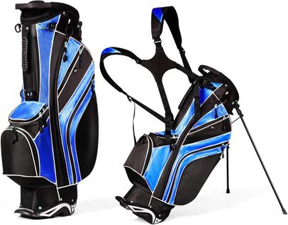 Sac De Golf Léger Et Portable Avec 5 Compartiments Poches Isothermes  Noir Et Bleu