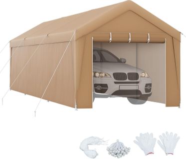 Abri/tente Garage Pour Voiture 290 X 490 Cm, Tente De Stockage En Acier, Grand Auvent