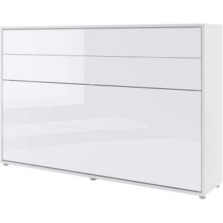 Lenart Armoire Lit Escamotable Horizontal 120x200 Cm Blanc Brillant Lit Rabattable Lit Mural"consus"