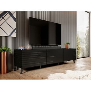 Meuble TV 186x48x40 Cm Noir Novak Meuble Hi-fi Luxueux Sideboeard Sur Pied