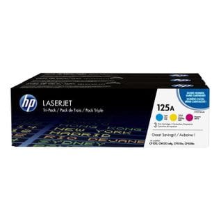 Pack De 3 Toners Hp 125a Cyan/magenta/jaune Authentiques (cf373am)