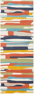 Tapis De Couloir Scandinave Moderne Multicolore/orange 80x220