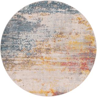 Tapis Rond Abstrait Moderne Multicolore/orange Ø 160