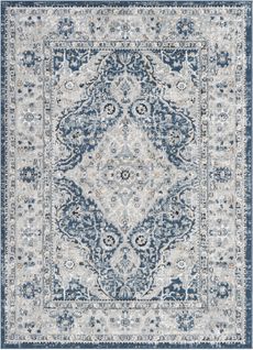 Tapis Vintage Oriental Bleu/gris/jaune 200x275