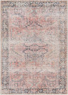 Tapis Vintage Lavable En Machine Rose 160x213