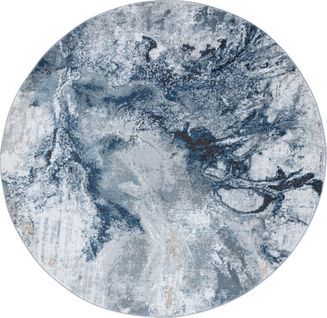 Tapis Rond Abstrait Moderne Bleu/gris Ø 160