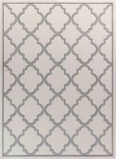 Tapis Oriental Marocain - Blanc Et Gris - 120x170cm