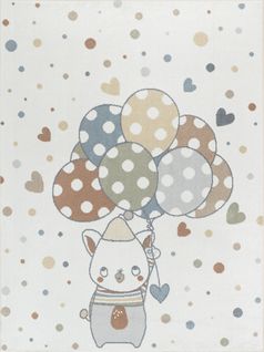 Tapis Enfant Lavable En Machine Ballons Multicolore/beige 160x213