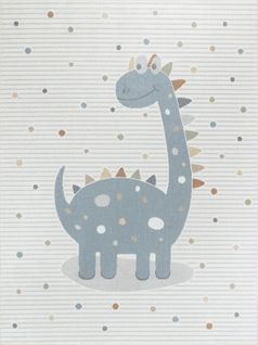 Tapis Enfant Lavable En Machine Dinosaure Beige/gris 120x170